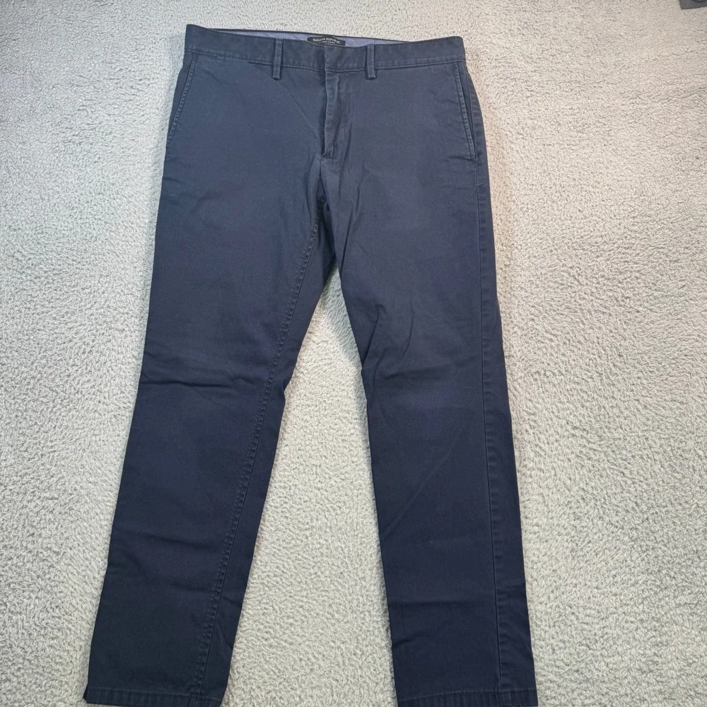 Banana Republic Fulton Chino Pants Mens 32x28 Navy Blue Skinny Fit Stretch